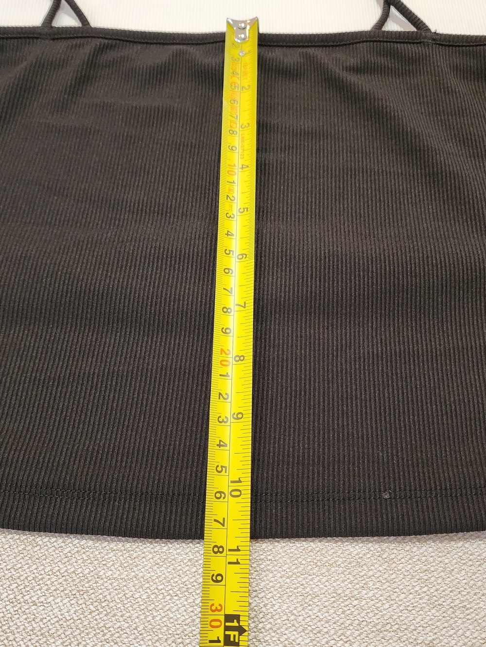 2 Spaghetti Strap Ribbed Crop Tops — Black & White, Large - Picture 9 of 10